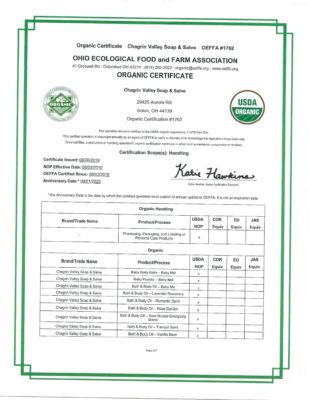 USDA-OEFFA 美國有機認證_USDA-OEFFA Organic Certificate-1